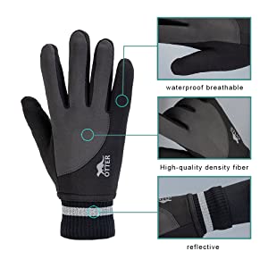 OTTER waterproof BLACK gloves