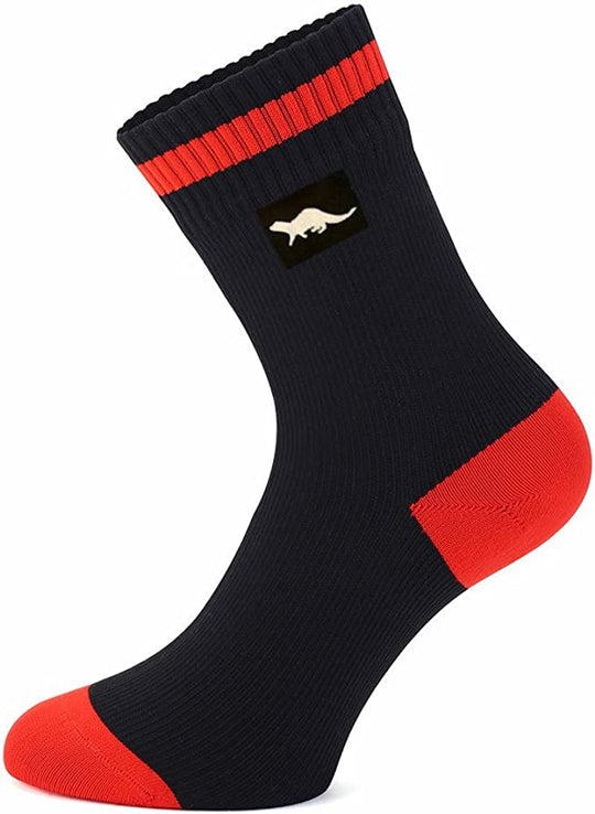 OTTER waterproof socks BLACK with RED heels